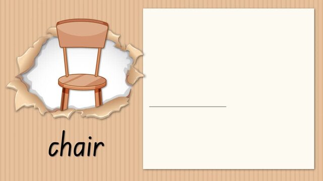 Educational Alphabet Animation Teaching the Letter C with a Chair Illustration