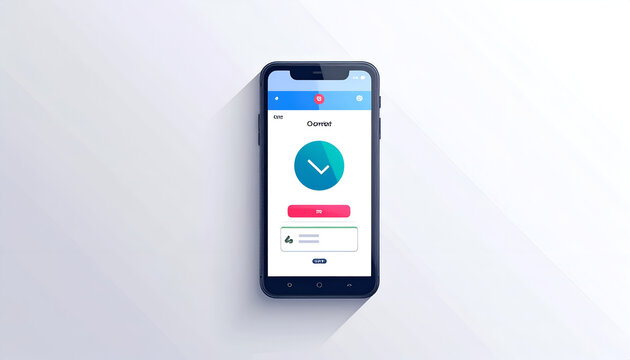 Smartphone displaying mobile app with green checkmark for digital task completion