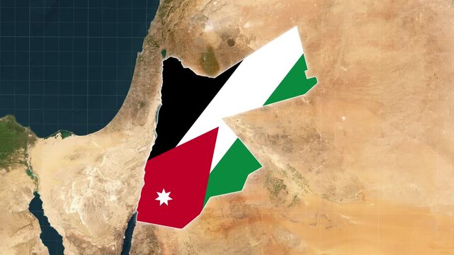 Jordan Map With Flag Animation