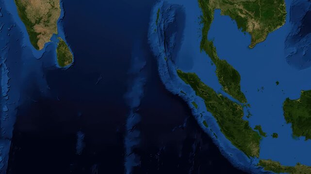 Satellite Map Zoom Animation From World View To Medan Indonesia