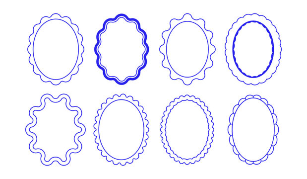 Vector graphic design, lace linear border and frame with copy space for text, logo, monogram, minimal trendy stationery and brand packaging template