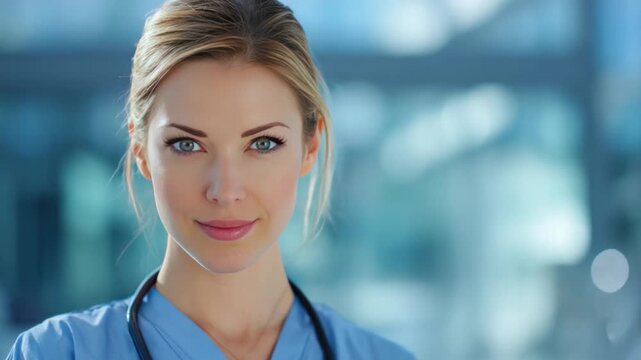 Healthcare Professional with Compassion: Portrait of a dedicated and compassionate healthcare professional. This image captures her serene expression, conveying her dedication to care and well-being.