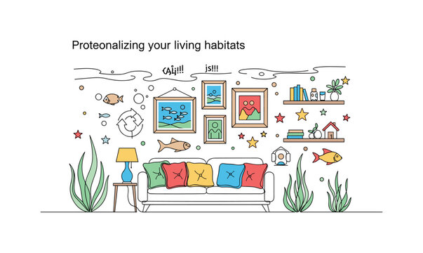 Protecting Ocean Habitats. Minimalistic one-line drawing underwater scene with seagrass and fish emphasizing habitat conservation, continuous single black line