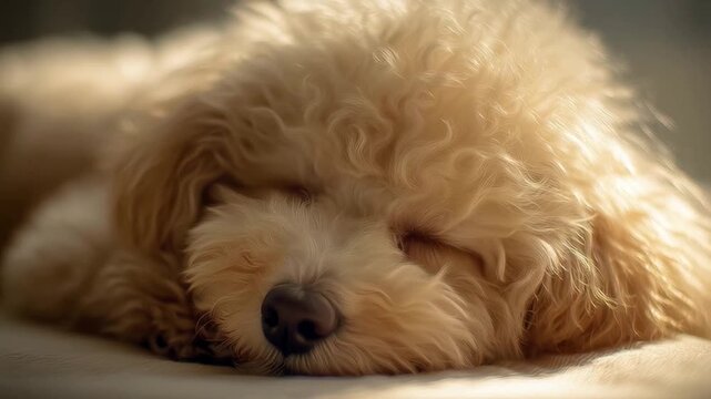 気持ちよさそうにまどろむトイプードル うとうと眠る癒しの動画