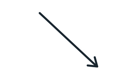 Obraz premium Black Arrow Pointing Downward Direction.