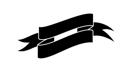 Obraz premium Black Ribbon Banner Label Icon.
