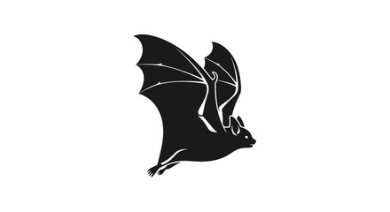 Fototapeta premium Black silhouette of a flying bat.