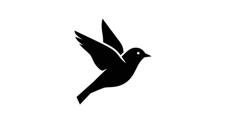 Obraz premium Black silhouette of a flying bird.