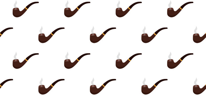 Seamless pattern with classic smoking pipes and soft smoke. Vintage tobacco repeat background for wallpaper, wrapping paper, fabric and print design