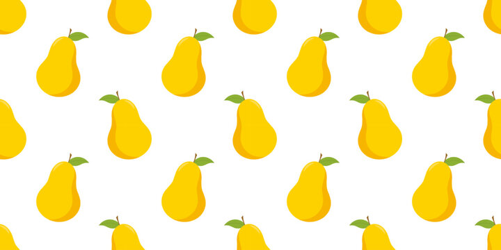 Yellow pear seamless pattern for textile wallpaper wrapping paper kitchen decor and fruit themed designs
