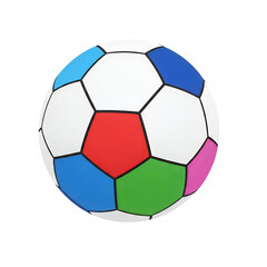Fototapeta premium Colorful soccer ball with white and black panels isolated on white background transparent background