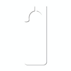 Naklejka premium A minimalist, abstract line drawing of a door hanger shaped like a curved hook