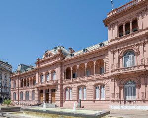 Fototapeta premium Casa Rosada presidential palace western facade, Buenos Aires, Argentina