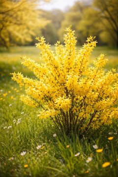 Forsythie Ostern Fr&uuml;hling Serien Strauch