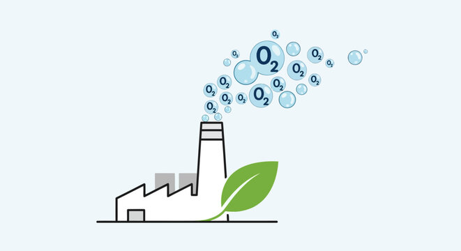 Eco friendly factory producing oxygen.