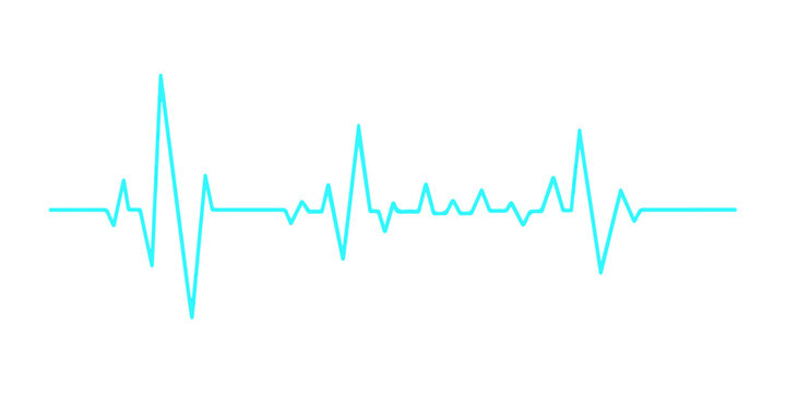 Green medical ekg cardiogram line forming a heart shape vector illustration showing a healthy pulse rate heartbeat monitor graph for cardiology healthcare