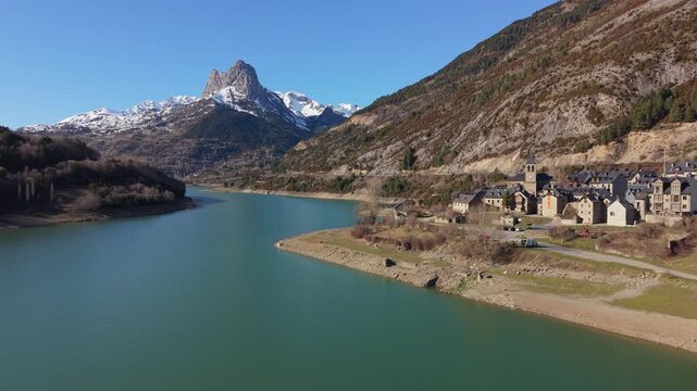 Lanuza Reservoir, Pe&ntilde;a Foratata in the background. Tena Valley. Huesca Pyrenees