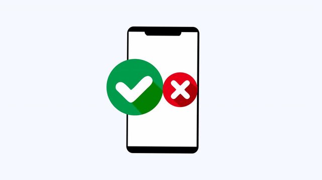 Phone and success and error icons for business concepts. Ideal for web design, presentations, and tech related content.