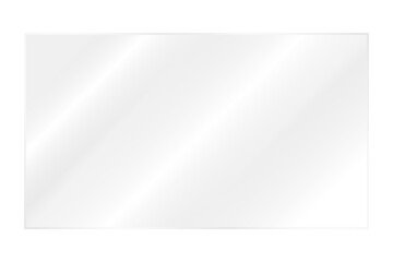 vector illustration: realistic glossy glass panel or plastic sheet or rectangular glass plate frame web button element isolated on white or transparent png