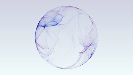 Abstract soft glowing sphere with light gradient lines and smooth transparent flow, minimal futuristic digital orb on bright background © Aksver