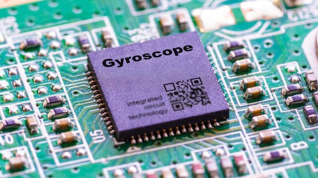 Gyroscope IC for measuring angular velocity and orientation.