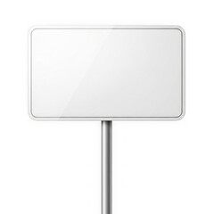 Obraz premium Blank white sign on a metal post for advertisement or information isolated on transparent background
