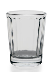 Obraz premium Faceted Crystal Vodka Shot Glass on White Background — Traditional Russian Granyonyi Stopka