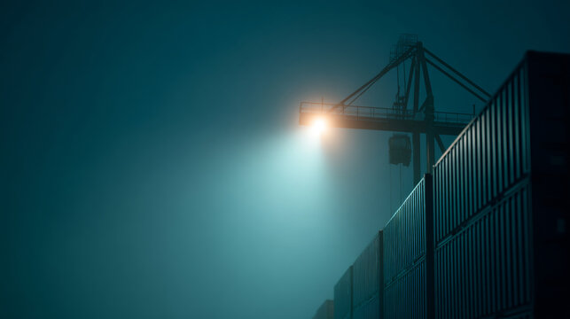 Industrial crane lighting shipping containers
