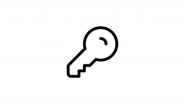 Animated key icon video featuring a security and access symbol. Ideal for authentication systems, login interfaces, cybersecurity dashboards, account protection, and software UI animations.
