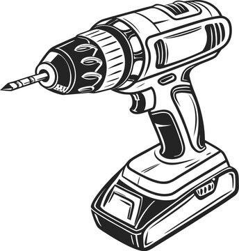 vector illustration of electric drill