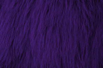 Fototapeta premium Luxurious soft fluffy shaggy deep purple faux fur fabric textile texture background material surface