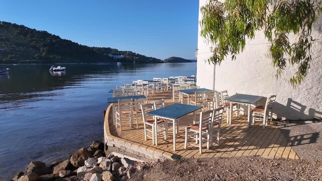 Amazing view of coastline of Skiathos Town, Sporades, Thessaly, Greece