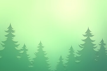 Obraz premium Silhouetted Evergreen Trees Against a Gradient Sky