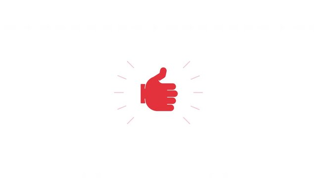 Like enable interactive flat button with click animation. Approval feedback. Positive reaction. Content appreciation. Thumb up response. Minimal UI element animated press effect. CTA video overlay