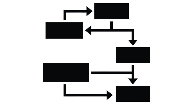 Simple flowchart diagram with black rectangles and arrows indicating process flow