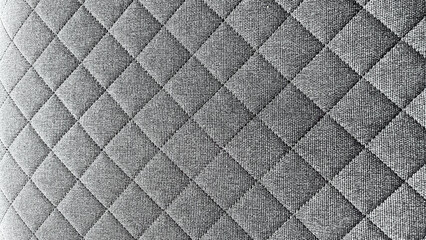 Naklejka premium Elegant dark grey quilted fabric surface showing a luxurious geometric diamond pattern texture background