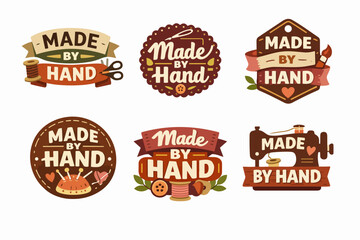 Obraz premium Hand crafted labels collection expressing quality and authenticity for artisanal products and custom items