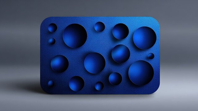 Abstract Blue Geometric Surface: A striking close-up of a blue geometric surface featuring an array of rounded indents and captivating shadows, offering a modern and minimalist design.