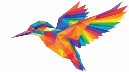 Obraz premium Geometric Prism Kingfisher Bird Vector