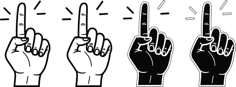 Sequence of hands performing the asl number one sign