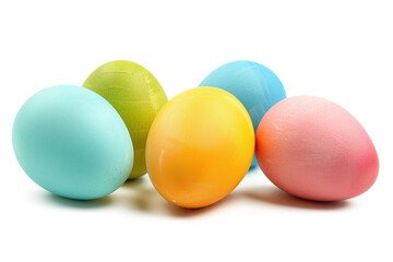 group of shaded colorful easter eggs in various colors isolated on white or transparent png