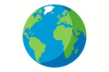 Fototapeta premium A colorful vector illustration of the Earth with green continents and blue oceans
