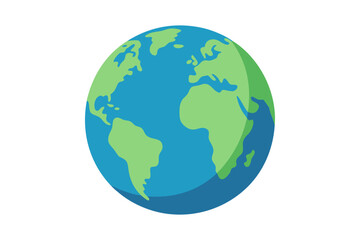 Fototapeta premium A colorful vector illustration of the Earth with blue oceans and green continents