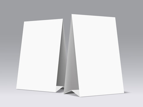 Table top banner, menu, promotion, discount, payment QR code. Promotional Table Tent Mockup Template to advertise your business or promote special sales.