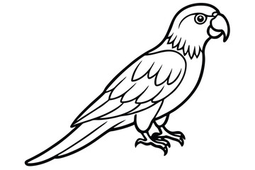 Fototapeta premium parakeet bird silhouette line art vector illustration with a white background