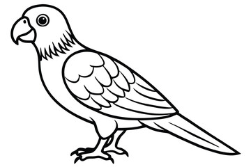 Fototapeta premium parakeet bird silhouette line art vector illustration with a white background