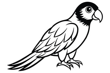 Obraz premium parakeet bird silhouette line art vector illustration with a white background