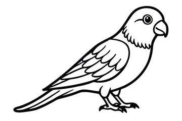 Fototapeta premium parakeet bird silhouette line art vector illustration with a white background