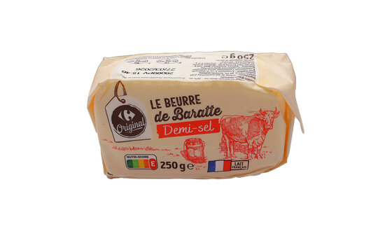 PLaquette de beurre demi sel de Carrefour