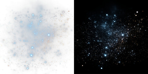 Fantasy blue dust wave with glowing sparkle particles and bright glitter stardust © ALEXA